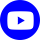 A blue and white video player icon